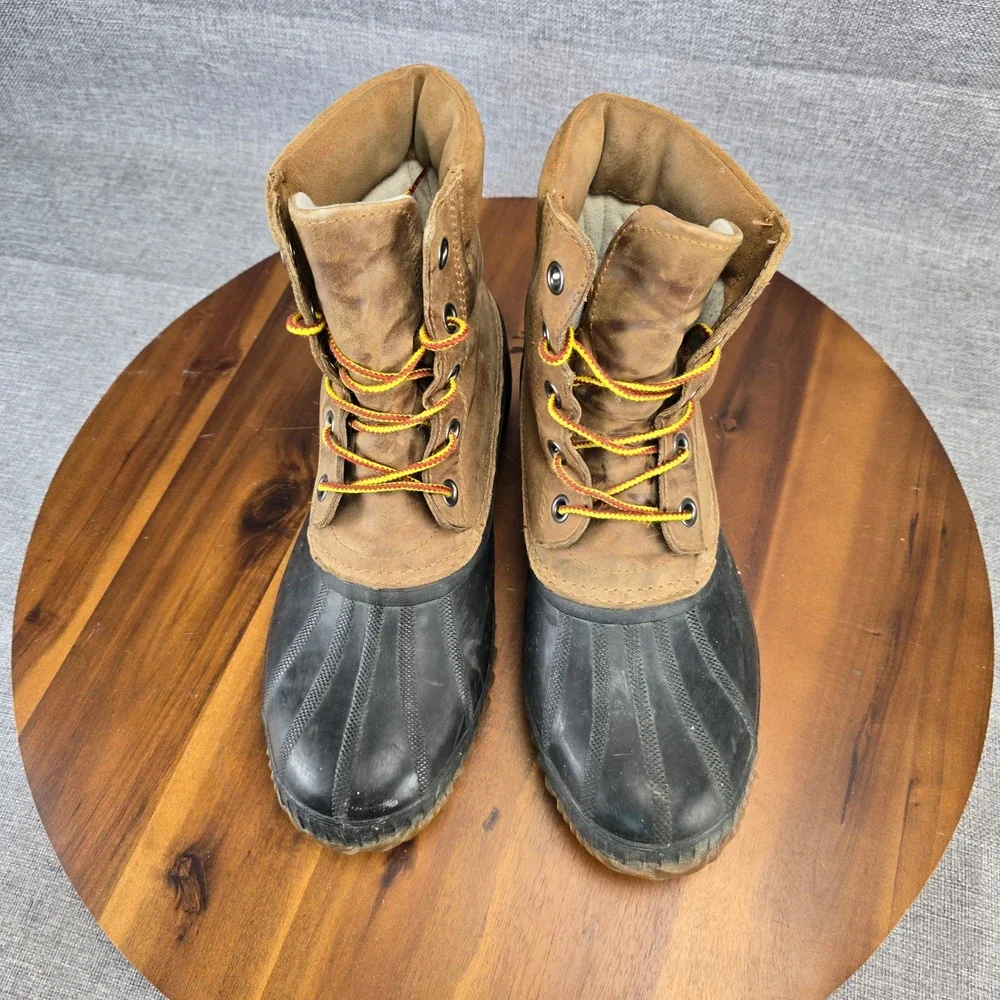 Sorel Mens Cheyanne Lace Waterproof Winter Duck Boots Brown Black NM1704-224 10
